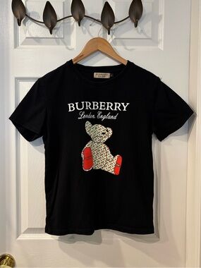 Kids Black Logo Bear Graphic Tee